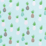 Coupon de tissu - Ananas - menthe - 50 x 140 cm