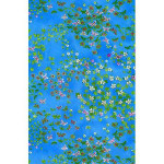 Feuille Décopatch - Mini fleurs et papillons sur fond bleu - 30 x 40 cm