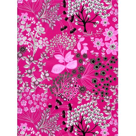 Feuille d copatch Imprim Fleurie rose 30 x 40 cm