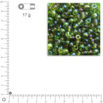 Rocailles transparentes lustrées - Vert - Ø 2,6 mm x 17 g