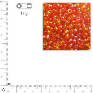 Rocailles transparentes lustrées - Orange - Ø 2,6 mm x 17 g