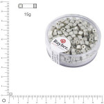 Perles de rocailles Metallic dépoli dé 3,4 mm x 15 g - Blanc