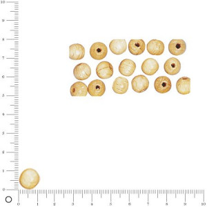 Sachet de perles en bois poli Ø12mm - Nature