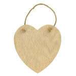 Support à décorer en bois - Plaque Cœur - 14 x 13,5 cm