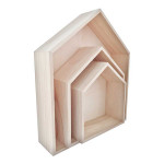 Etagère en bois maison - 3 formats 30 à 17,5 cm