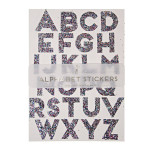 Alphabet stickers paillettes multicolore x 10 pcs