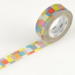 Masking tape mosaique multicolore tons vifs