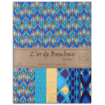 Papier L'or de Bombay Bleu violet 27,8 x 21,2 cm 6 feuilles