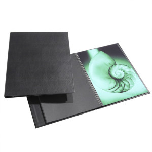 Press-book Modebook à spirales + 10 pochettes - 33 x 48 cm