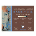 Bloc de papier Ingres teintes assorties 130 g/m² - 24 x 30 cm