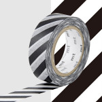 Masking Tape 1P Rayure noir 15 mm x 10 m