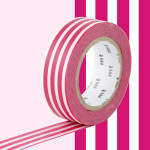 Masking Tape 1P Ligne framboise 15 mm x 10 m