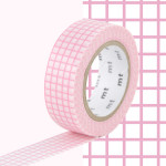 Masking Tape 1P Quadrillé rose 15 mm x 10 m