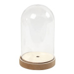 Cloche en plastique + Socle en MDF H.18 x Ø 11 cm