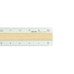 Règle en aluminium 15 cm placage bois clair