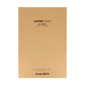 Carnet papier Kraft 80 g/m² 50 feuilles - 26 x 38 cm