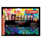 Crayons de couleur Woody Set Arty 10 couleurs + taille crayon