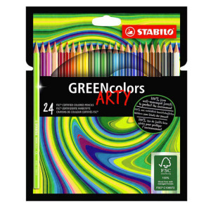 Crayons de couleur Greencolor Set Arty 24 couleurs